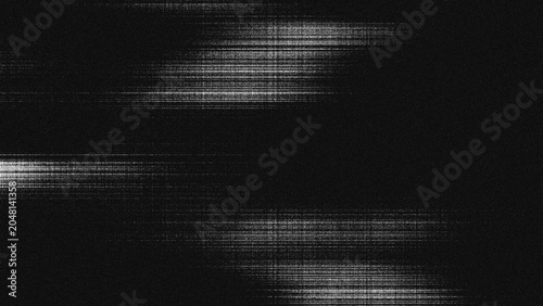 Quadro su tela Black and white monochrome texture with the effect of intense fine horizontal lines, resembling TV signal interference, glitch, static, the impression of movement or video distortion