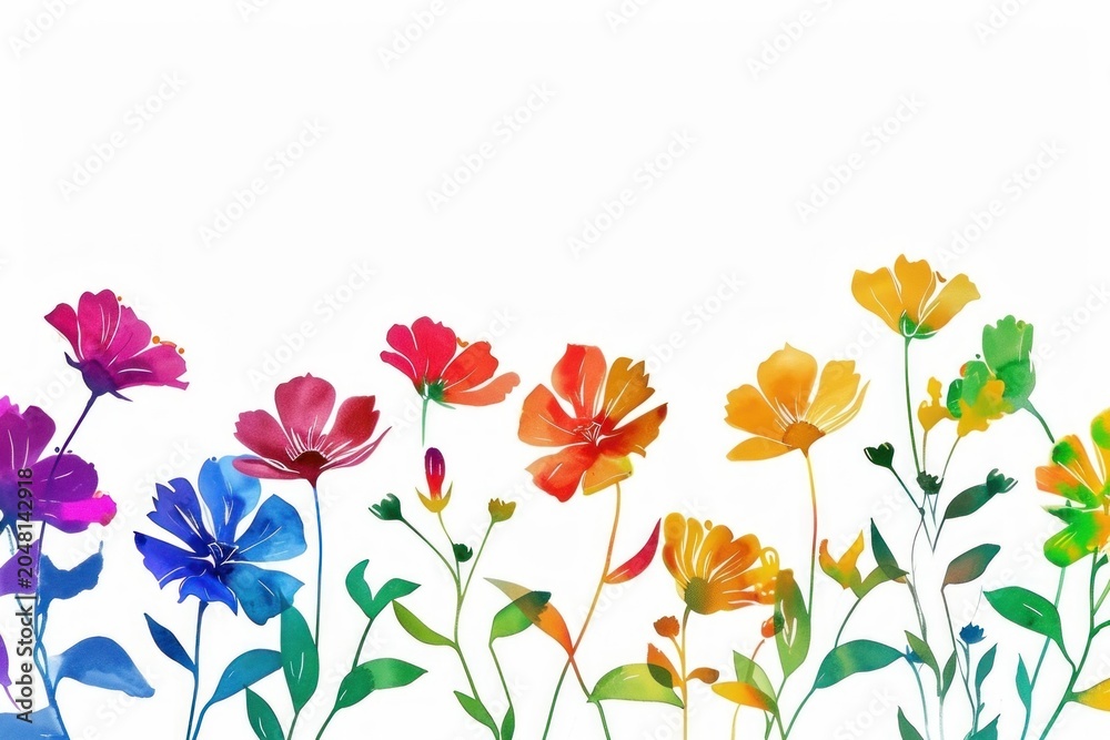 Obraz premium Rainbow flowers backgrounds outdoors pattern.