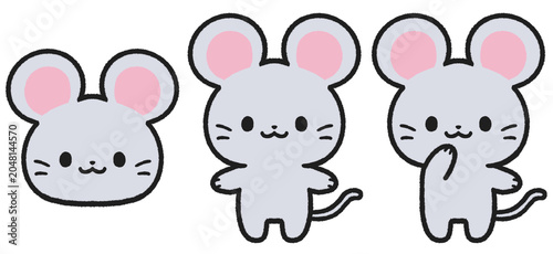 かわいいネズミのイラストセット