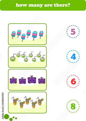Photography Counting game of wild animals for preschool kids