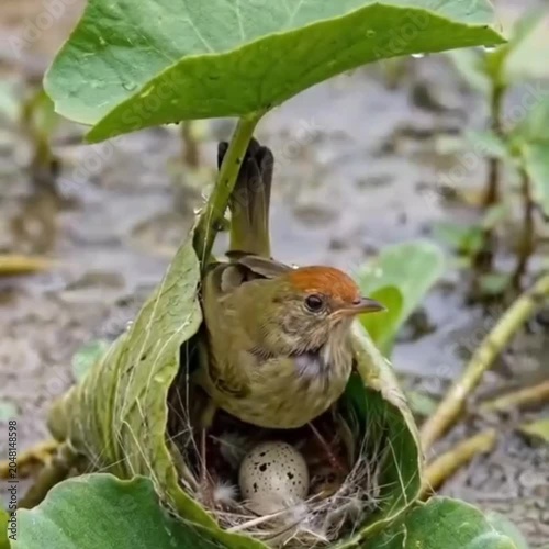 robin in the grass