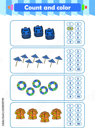 Photography Counting game of wild animals for preschool kids