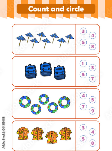 Photography Counting game of wild animals for preschool kids