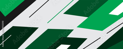 Fotografi Geometric green abstract background. Vector illustration