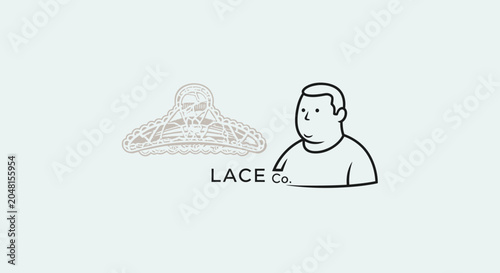 Stylized person and lace clothing design logo
