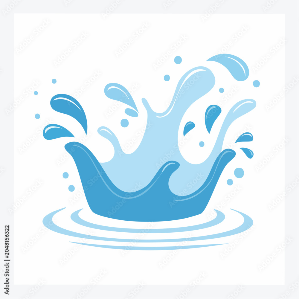 Naklejka premium Dynamic Water Splash Illustration