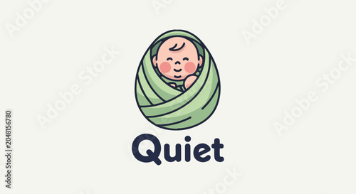 Symmetric swaddled infant faces halftone pattern