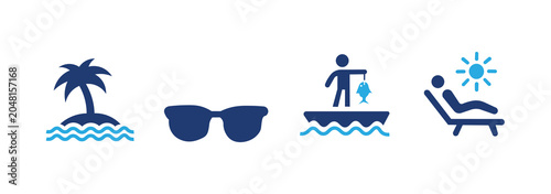 Foto Vacation icon set