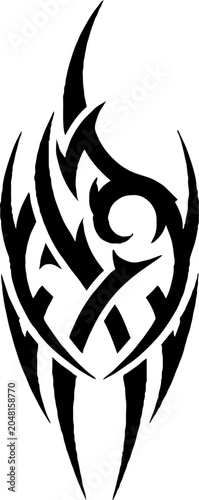 Black Tribal Tattoo Graphic Design Element