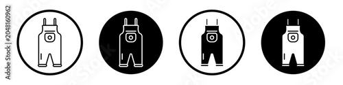 Fotografia Overall icons pack in black and white versions for web.