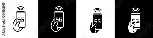 Obraz na płótnie Wifi black and white icon design concept