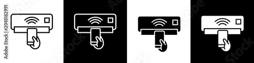 Canvastavla Air Conditioner black and white icon design concept