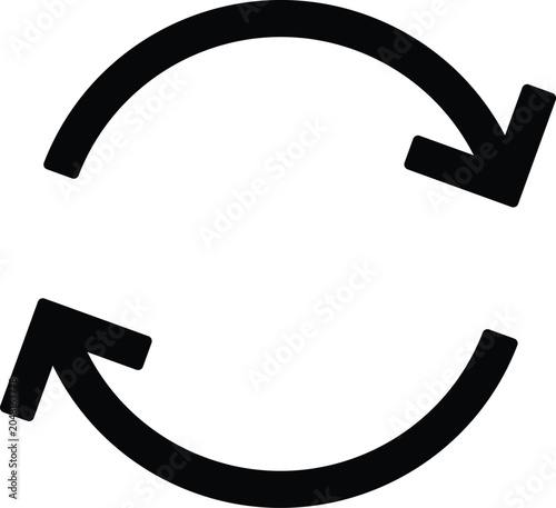 Horizontal circle swap sync arrows icon in minimalist line art style