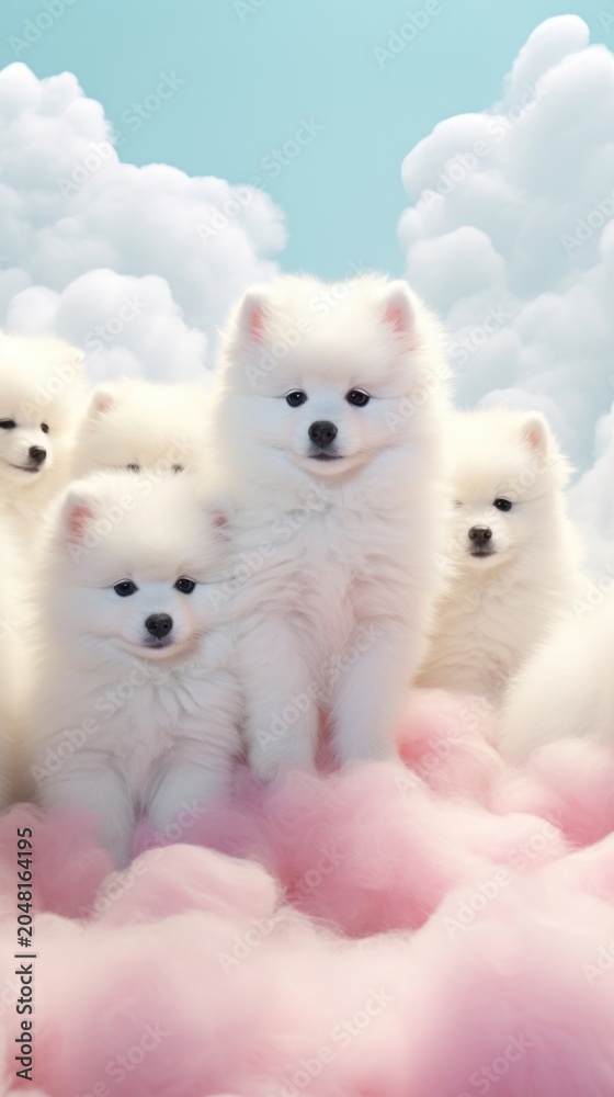 Naklejka premium Eskimo dog mammal animal cute.