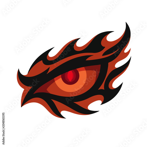 Tribal Flame Eye Mascot Vector Logo Template