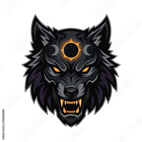 Wolf Head Mystic Esports Mascot Vector Logo Design