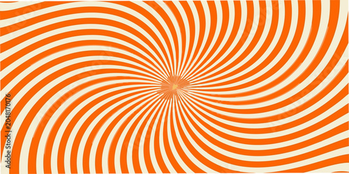 Orange spiral pattern with radiating lines vector illustration