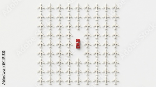 Conceptual image illustrating the growing preference for road trips over air travel during periods of higher travel costs.