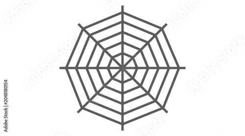 Bild auf Leinwand Abstract Spider Web Icon, Geometric Design, Minimalist Graphic