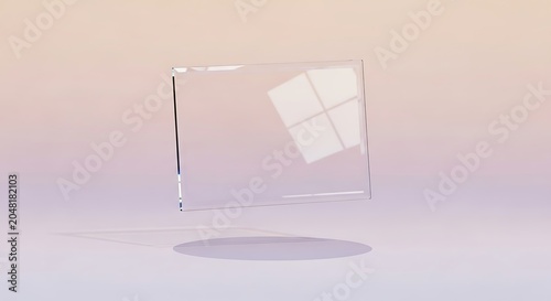 Glass plaque with window reflection shadow