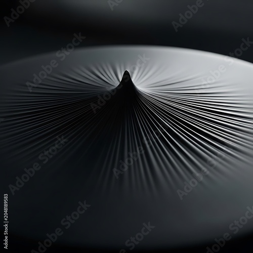 Close-up of a black umbrella with water droplets.