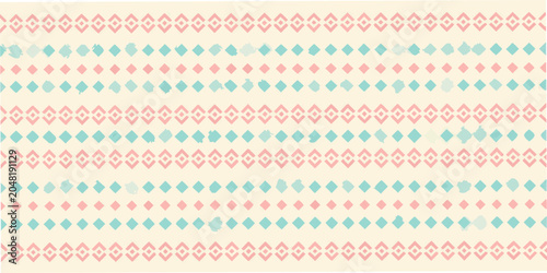 Quadro su tela Diamond pattern with alternating colors on a cream background
