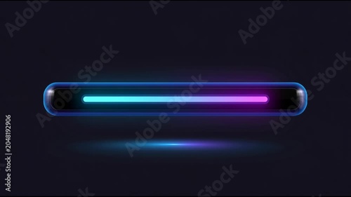 Futuristic colorful spectrum glow bar transition technology animation on black background
