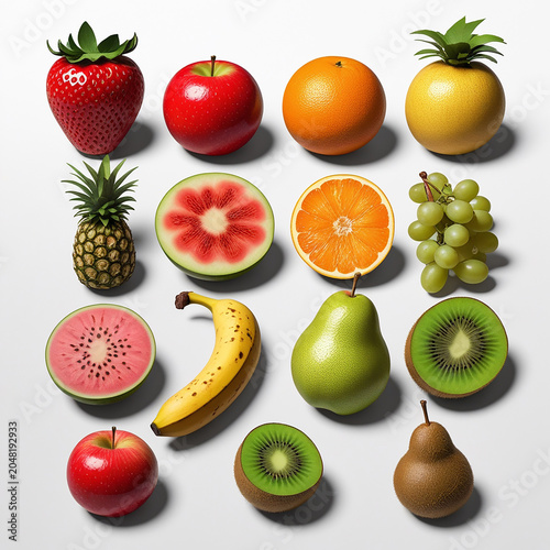 Fruits Icons pack isolated on white background