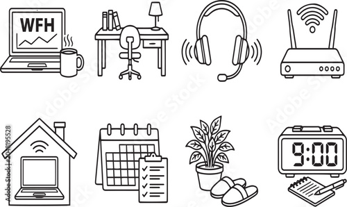 Hand Drawn Business and Web Design Icon Set Vector Illustration