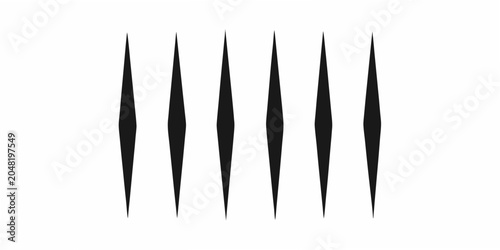 Foto Black tapering lines arranged diagonally simple silhouette on white background