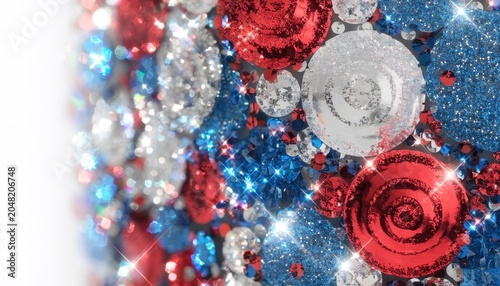 Vibrant red and blue glitter texture with shimmering sparkle background
