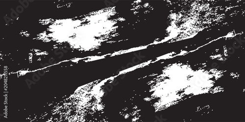 Bild auf Leinwand Abstract black brushstroke on white background hand drawn by aquarelle technics