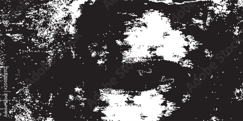 Fotografie Abstract black brushstroke on white background hand drawn by aquarelle technics