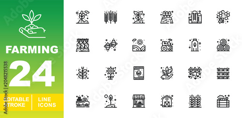 Photos Farming Line Icon Set