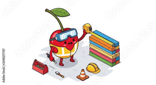 Colorful toy train set on white background.