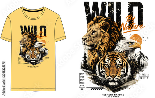 Photography wild by nature,animal illustration photographic design