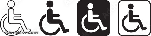 Set of four wheelchair accessible icons