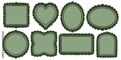 Fotografía Vintage scalloped frame set with decorative wavy edges vector illustration