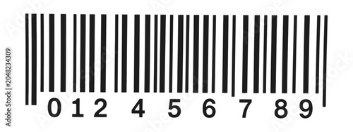 Foto Barcode icon, made in Canada and made in China barcode labels, isolated on transparent background, product origin identification symbol