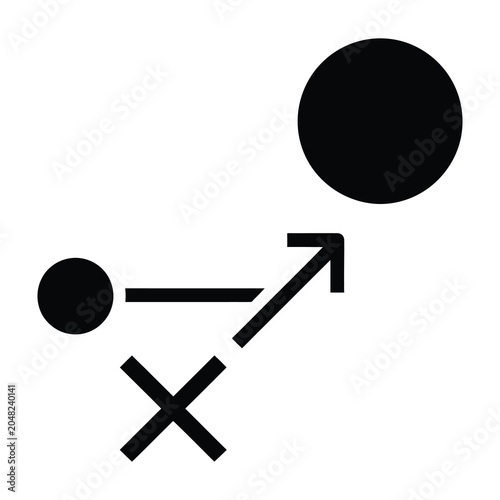 Tableau sur toile Black circle gravitational pull diagram symbol