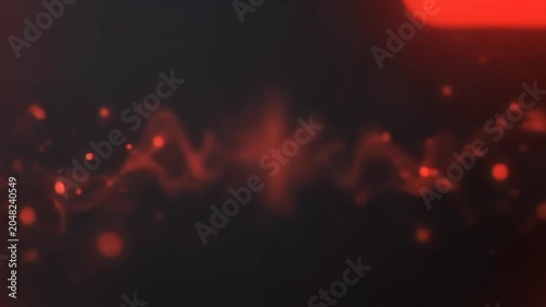 Glowing Red Refresh Icon with Floating Particle Motion
