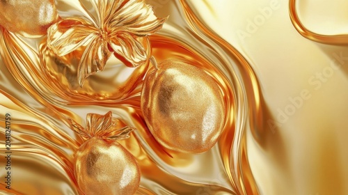 Golden egg hunt celebration festive event indoor setting opulent atmosphere close-up view luxury concept
