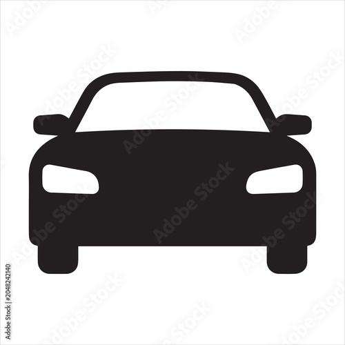 Photos Sedan car, vehicle or automobile front view flat vector icon for apps and websit