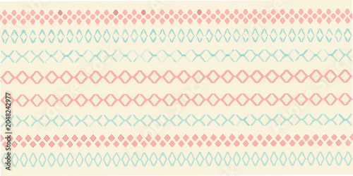 Quadro su tela Diamond pattern with alternating rows in pastel shades