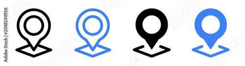 Icon Pin Location Featuring various visual styles of lines, blue lines, and glyphs, this professional icon collection is ideal for websites, mobile apps, SaaS platforms, UI kits, dashboards, software 