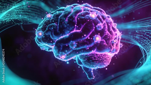 AI Brain Machine Learning Technology 4K 04