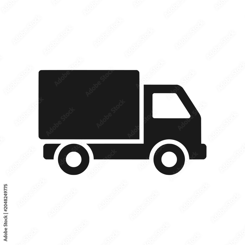 Fototapeta premium Delivery Truck Icon, Logistics Shipping Van Vector Flat Design