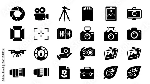 Set of Professional Photography and Videography Icons
