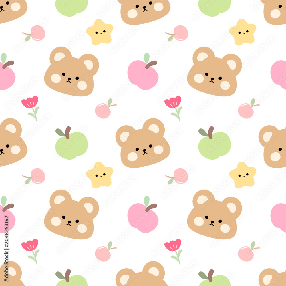 Naklejka premium seamless pattern with teddy bears