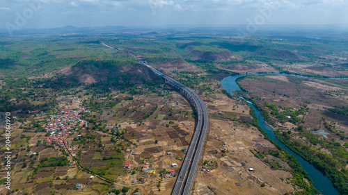 Photography Samruddhi Mahamarg expressway aerial photography Maharashtra India
Drone shot of